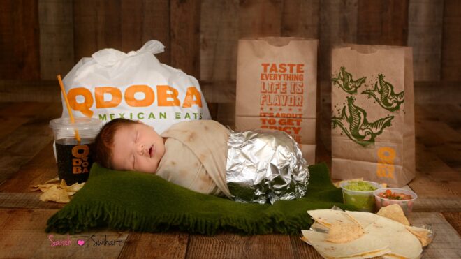 Jessica O'Brien's baby is wrapped up like a Qdoba burrito
