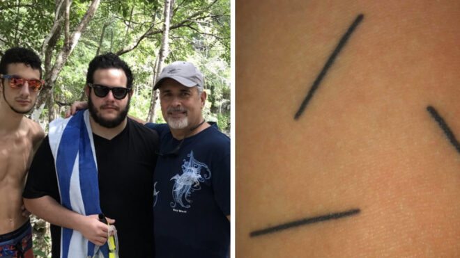 dad and twin sons wrinkle tattoos