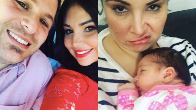 Laura Mazza poses with husband