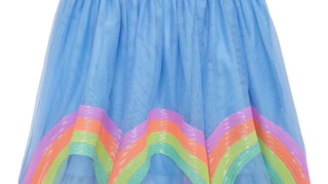 Rainbow Sequin Tulle Skirt