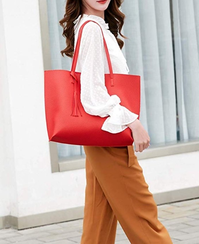 Soft Faux Leather Tote Shoulder Bag from Dreubea
