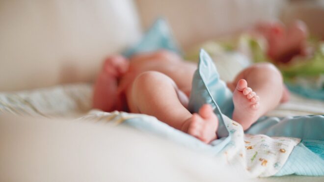 Baby feet sleeping