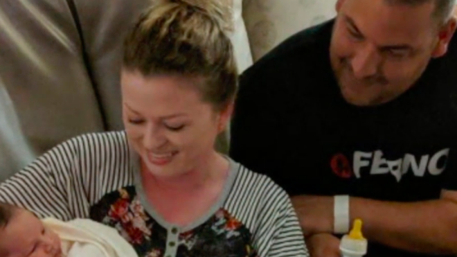 The Stewarts with their new baby