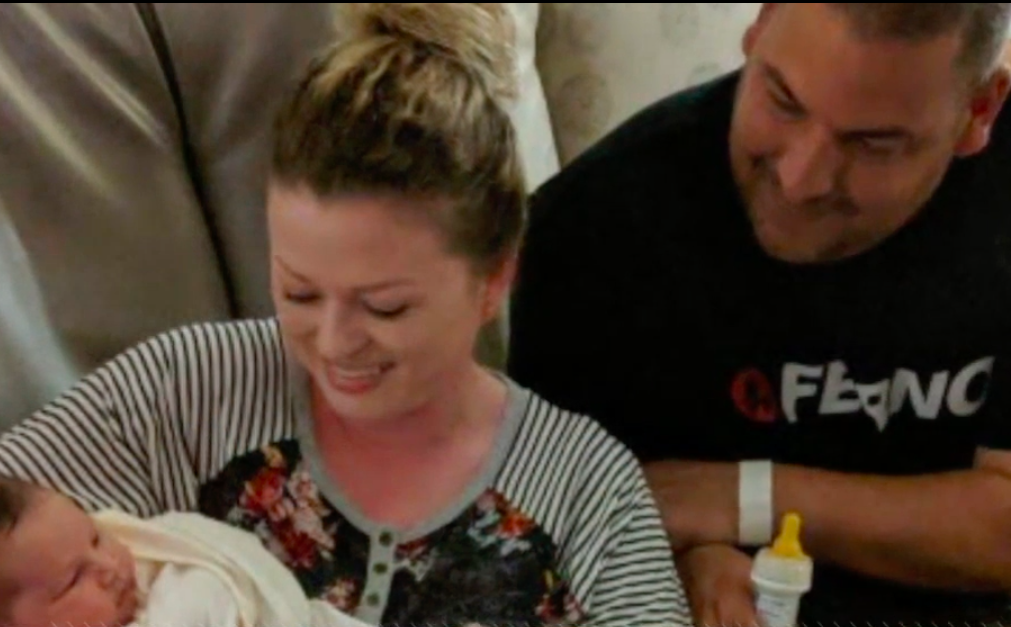 The Stewarts with their new baby