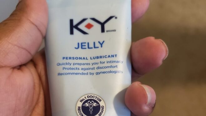 Tiara Young holding bottle of KY Jelly