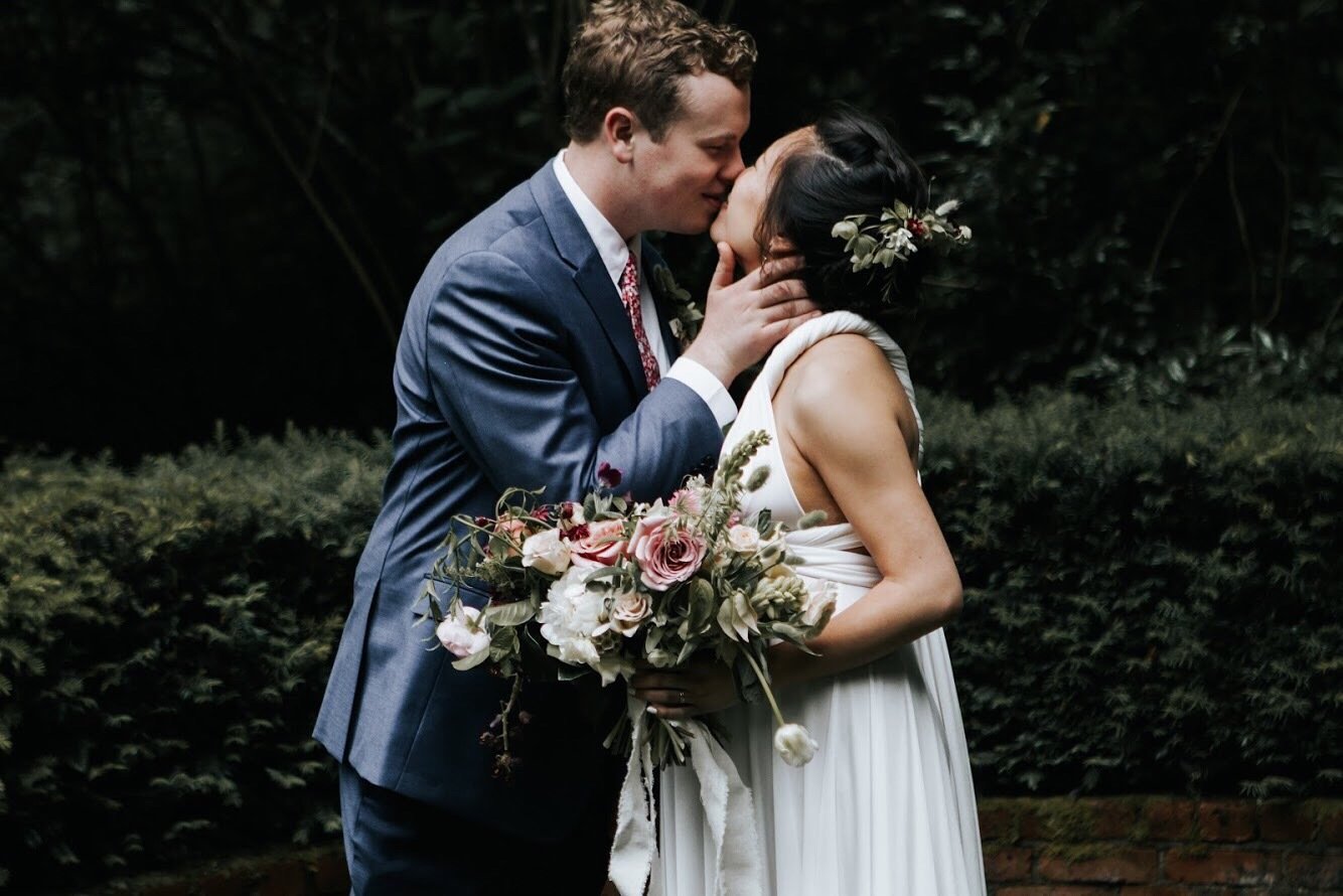Couple on wedding day