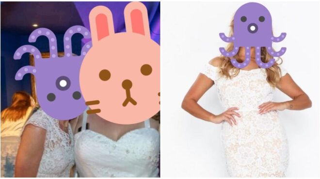 Women in wedding dresses