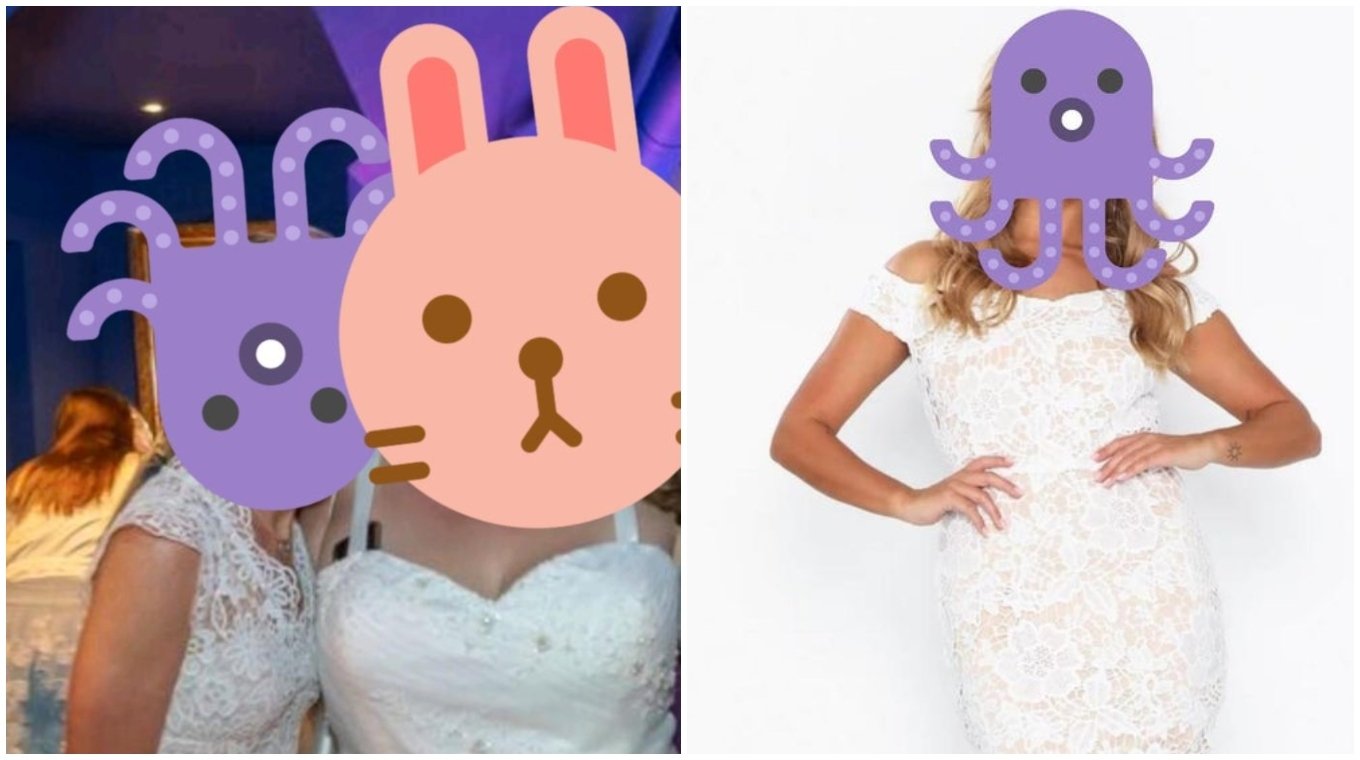 Women in wedding dresses