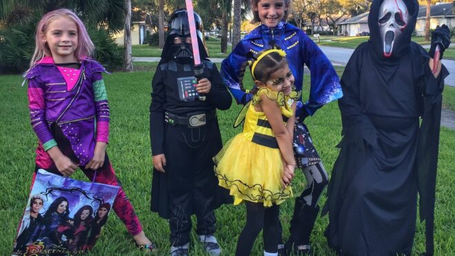 Kids trick-or-treating