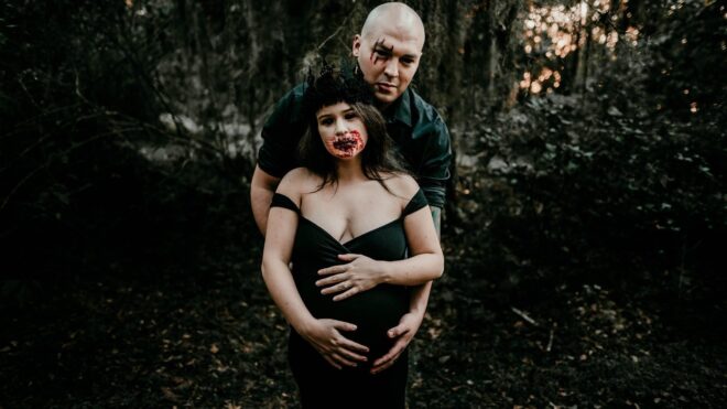 scary maternity shoot