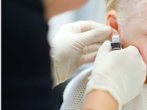 Toddler ear pierced
