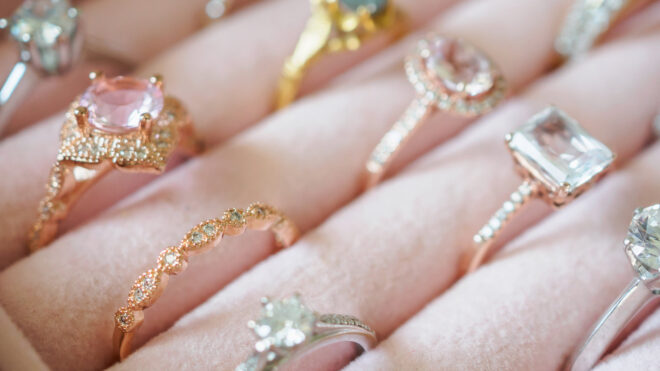 Rings on display