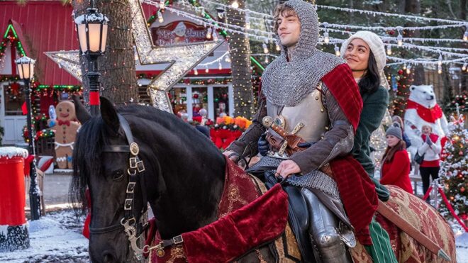 Vanessa Hudgens and Josh Whitehouse in The Knight Before Christmas