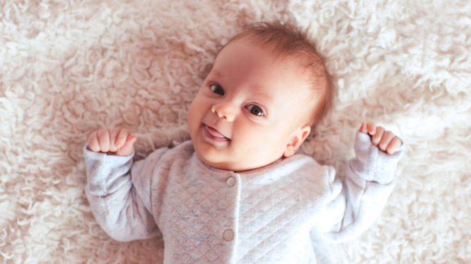 Baby boy on blanket