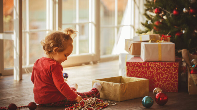Toddler during Christmas