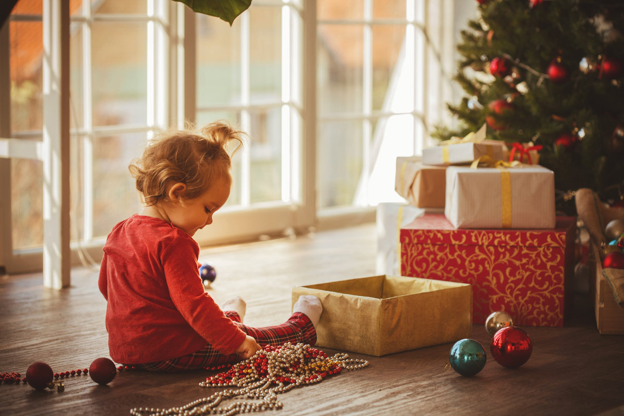 Toddler during Christmas