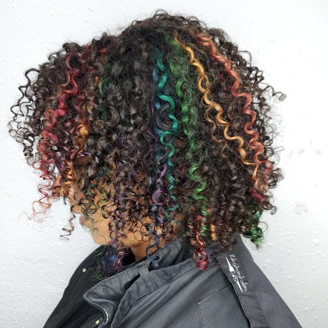 curly rainbow hair