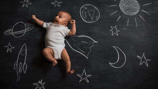 baby in space