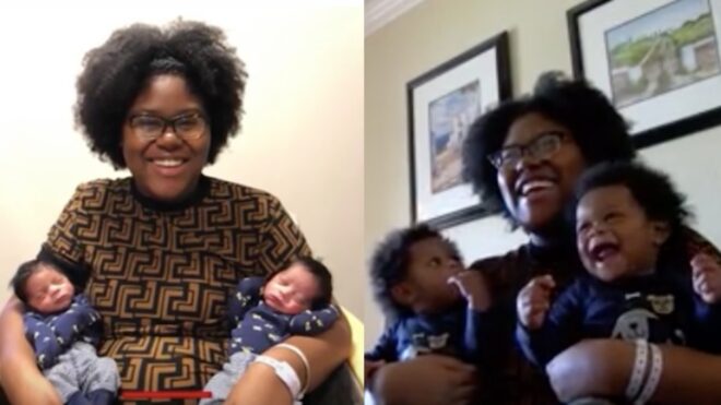 Alexzandria Wolliston and her two sets of twin boys