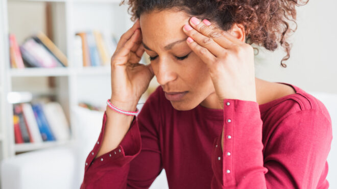 woman with headache