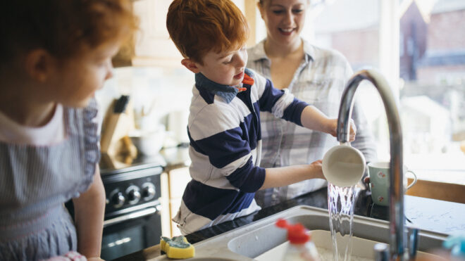 kids cleaning