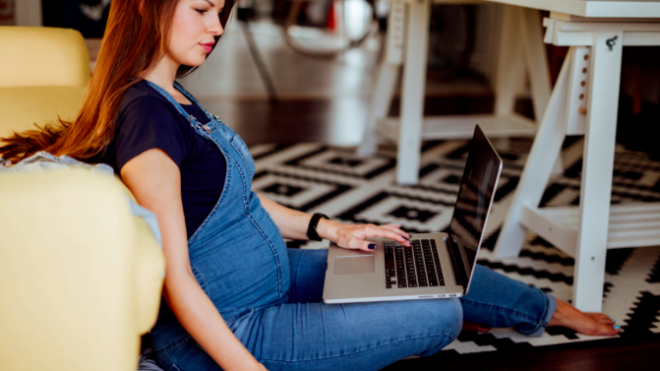 woman on computer
