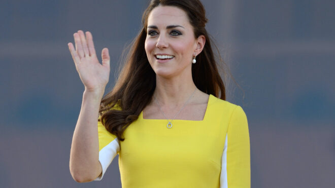 Kate Middleton in a yellow dress