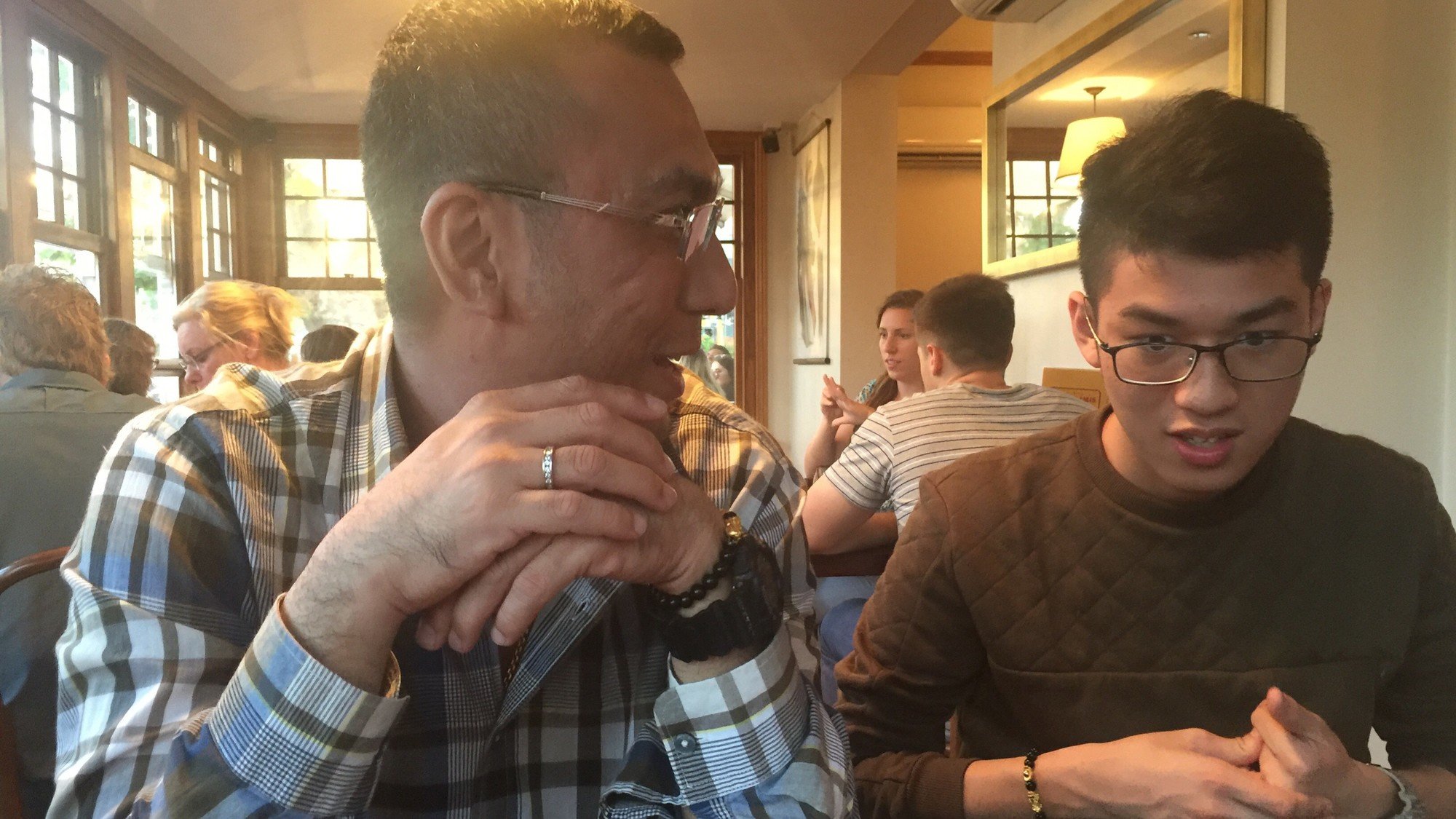 father and teen son