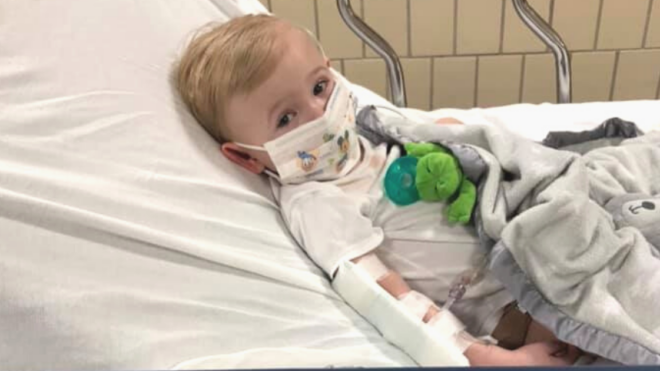 Luke Schreiber in the hospital