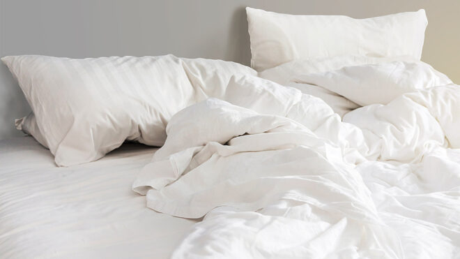 unmade bed
