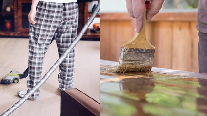 Husband doing housework