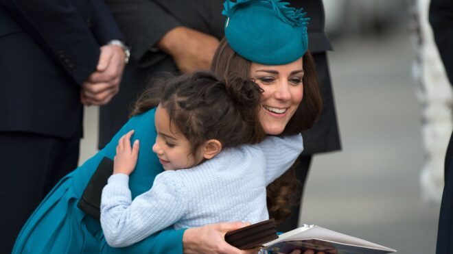 Kate Middleton hugging a fan