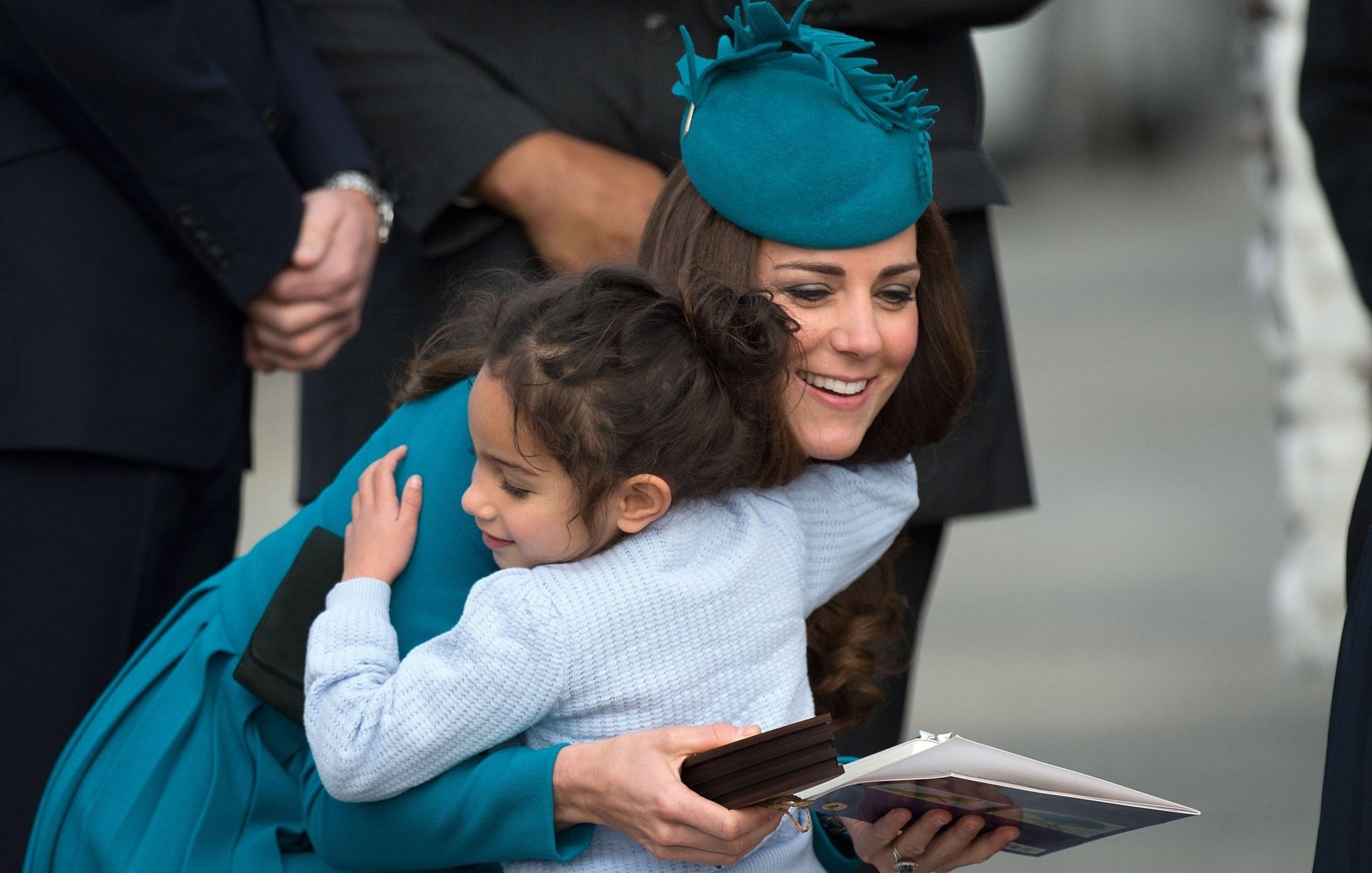 Kate Middleton hugging a fan