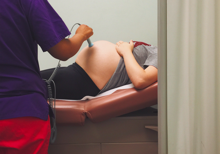Pregnant woman at a doctor's appointment