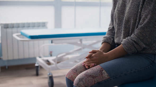 Woman at doctor's office