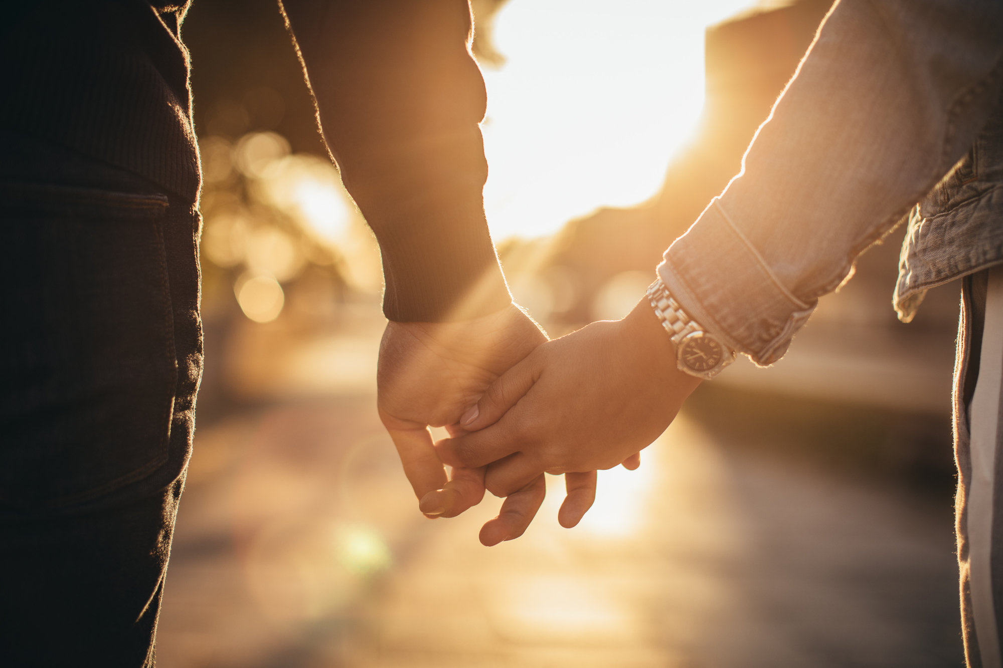 couple holding hands
