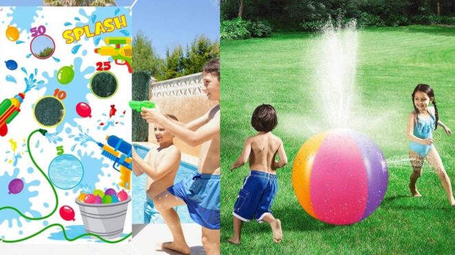 kids playing with water activities outside