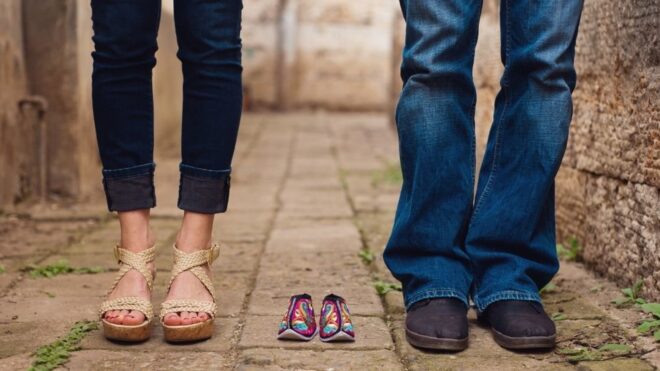mom feet with shoes