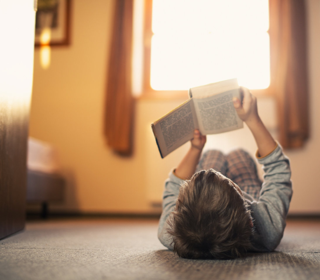 Little boy reading