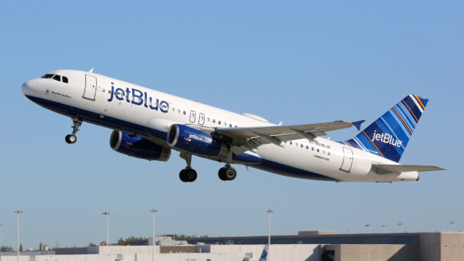 JetBlue flight taking off