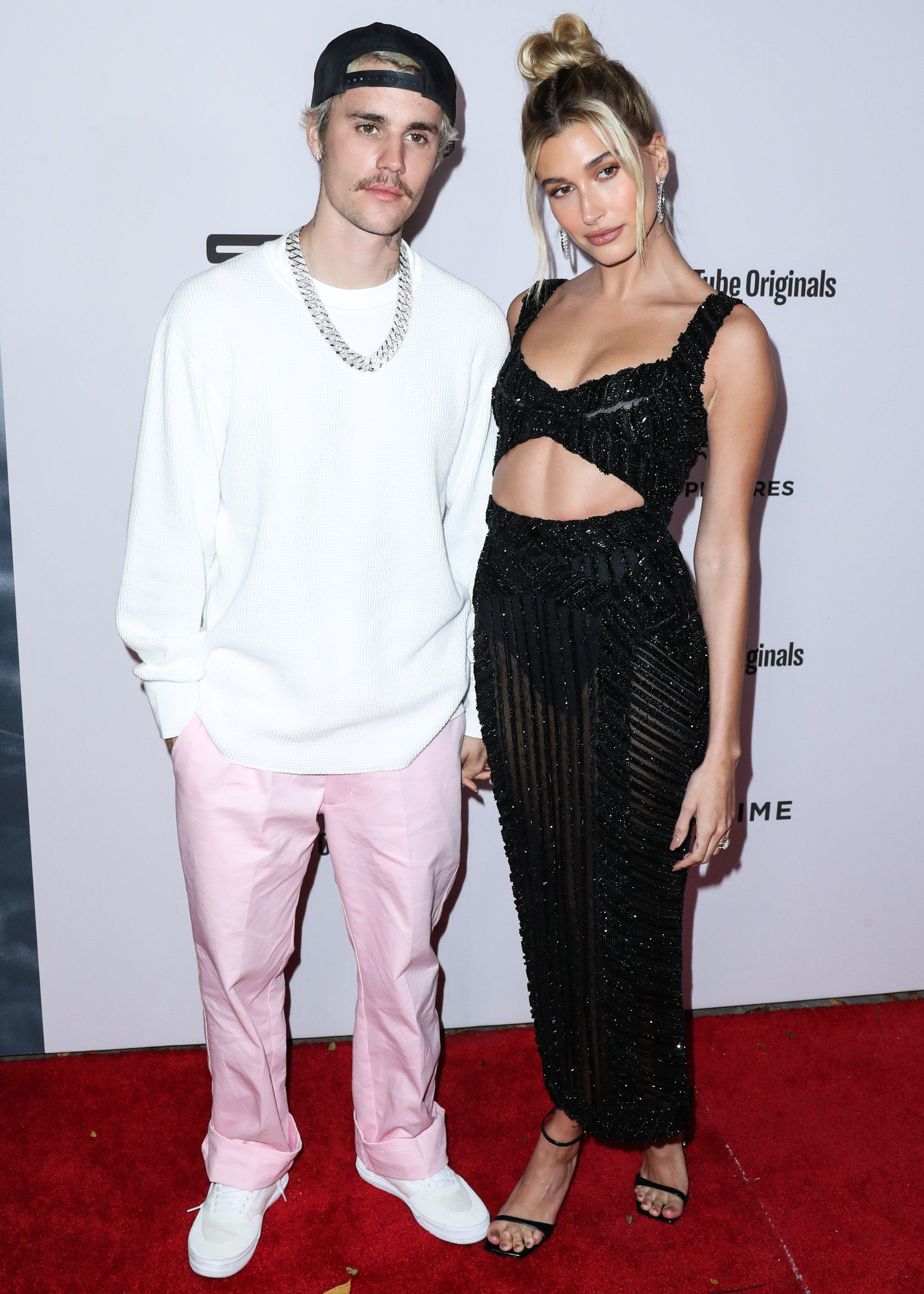 Justin Bieber and Hailey Bieber before he got his new neck tattoo