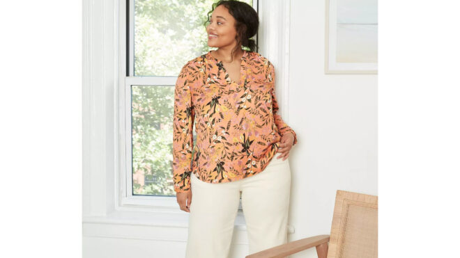 Womens-Plus-Size-Long-Sleeve-Essential-Popover-Blouse