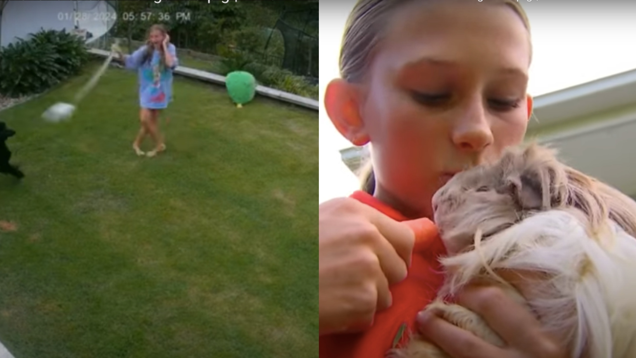 girl swings snake