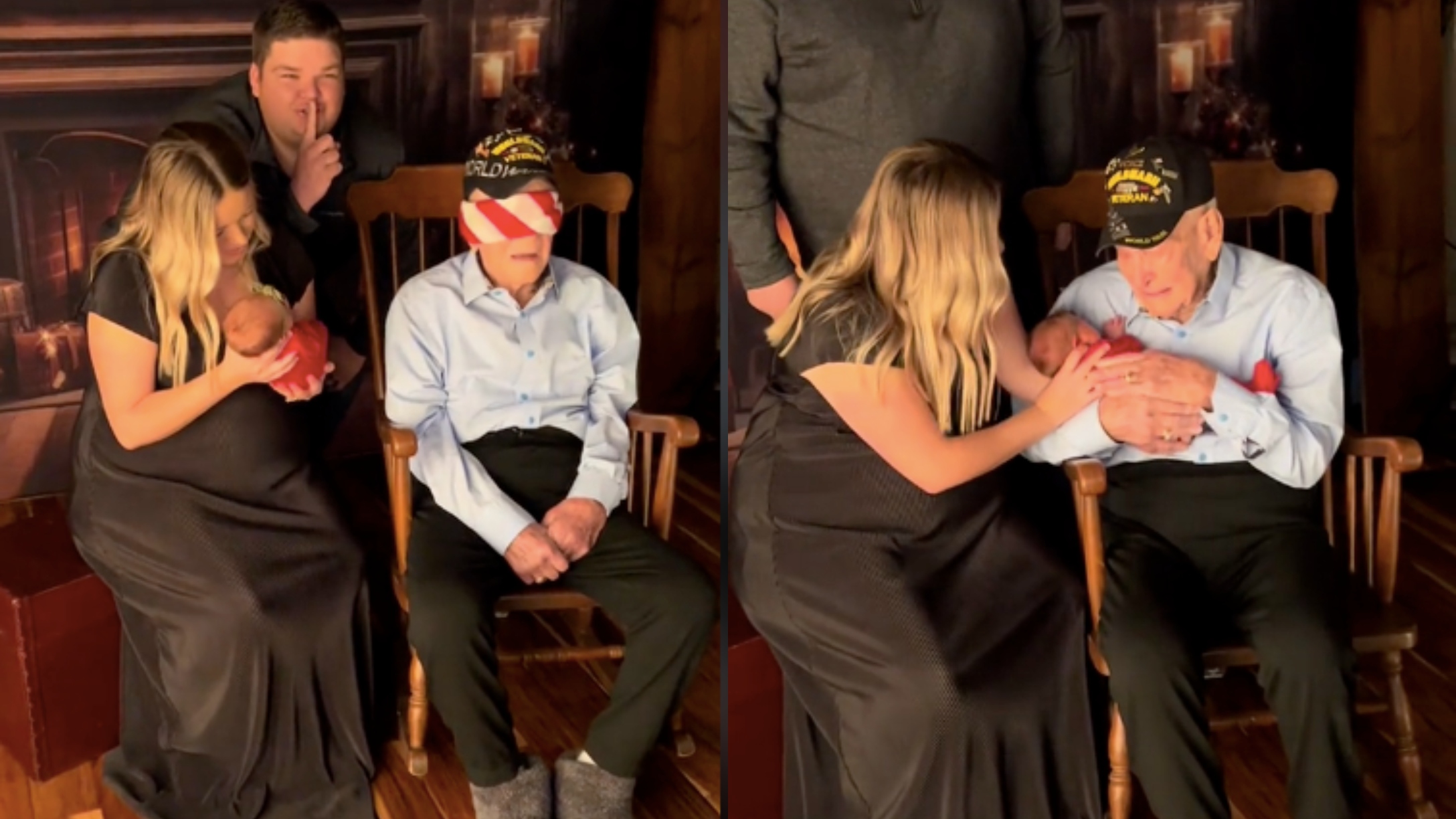 great great grandpa meets newborn