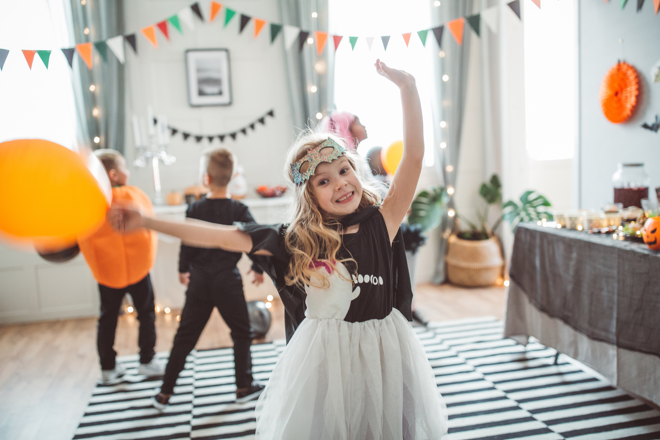 Kids dancing on Halloween party