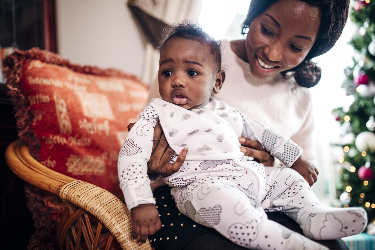 Spending Time with her Baby Boy at Christmas