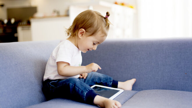 toddler using an app