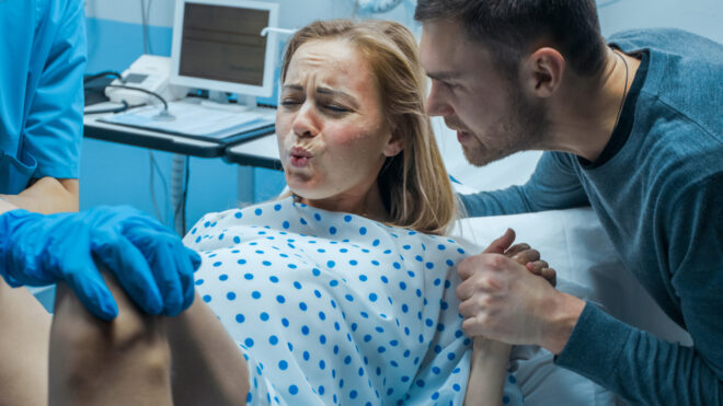 woman giving birth