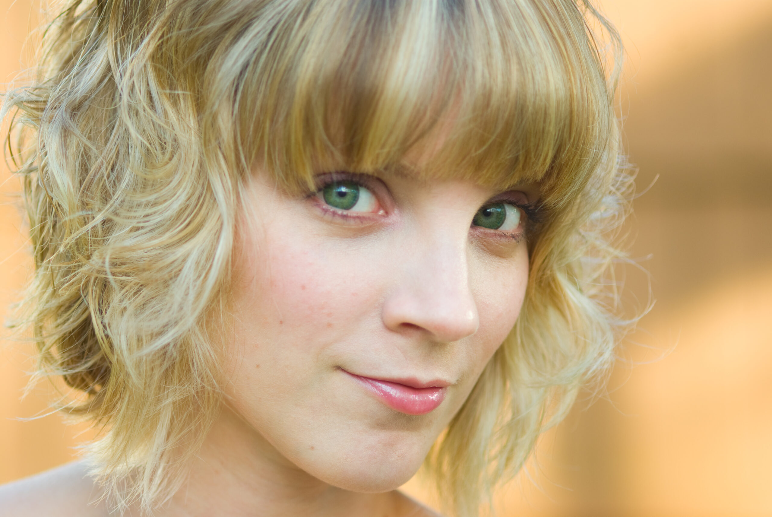Pure, Natural, Beautiful Woman smiling into the Camera