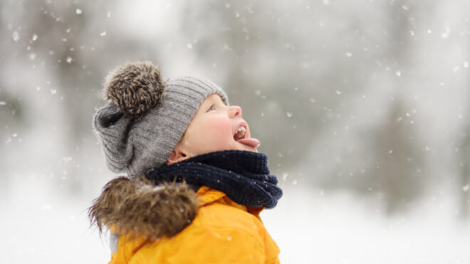 Baby boy in snow